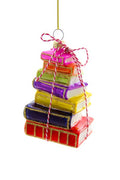 Stacked Tomes, Bright Glass Ornament