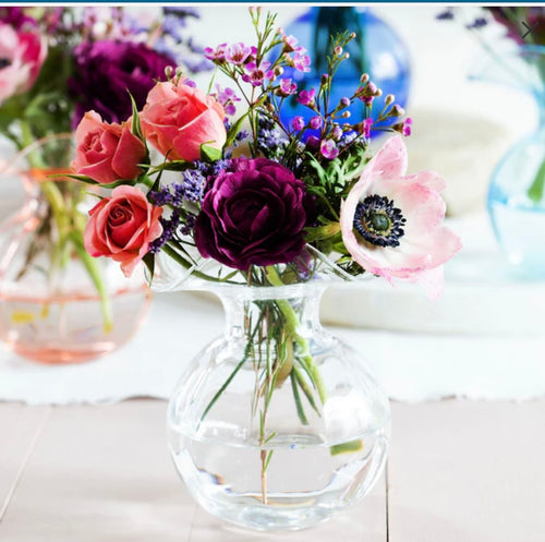 Hibiscus Glass Clear Bud Vase